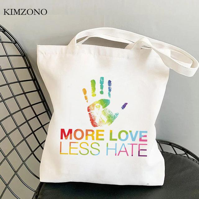 Aidegou20 Lgbt boodschappentas herbruikbare recycle tas shopper shopper eco tas winkelen reciclaje ecobag doek cabas 24*26cm