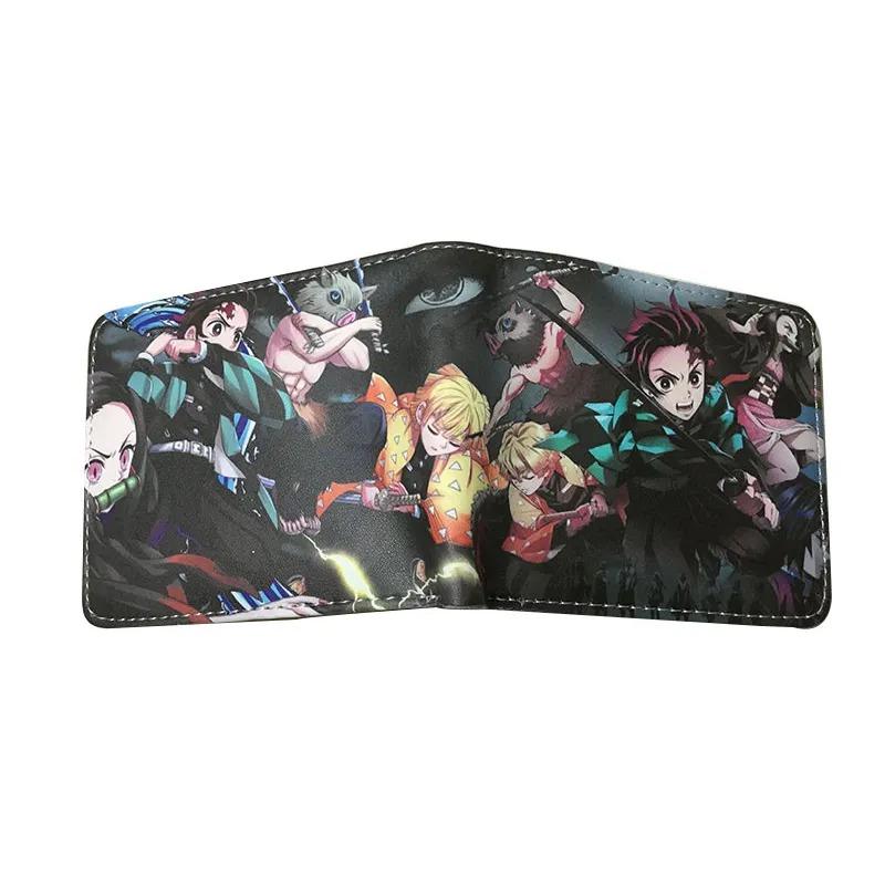 Schoolbag Hot Demon Slayer Portemonnee Cartoon Portemonnee Leren Korte Portemonnees voor Mannen Vrouwen