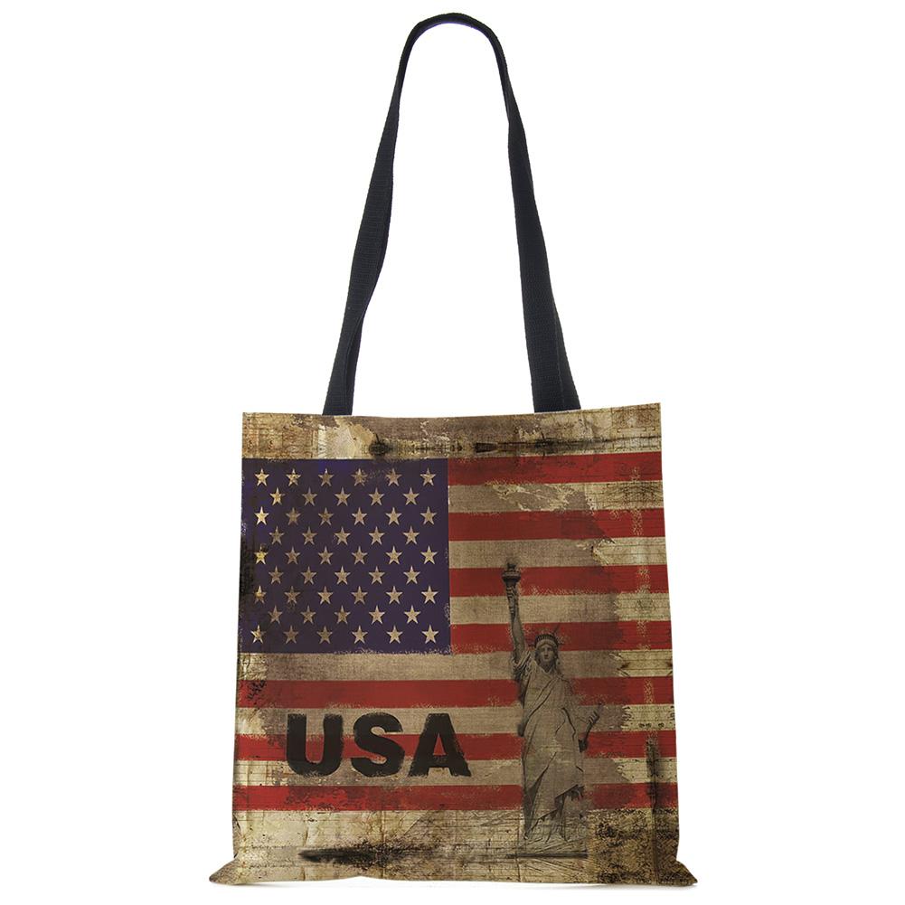 KaiTingu USA Independence Day Print Tote schoudertas voor vrouwen Winkelen Herbruikbare tassen Grote reisschool strandtassen