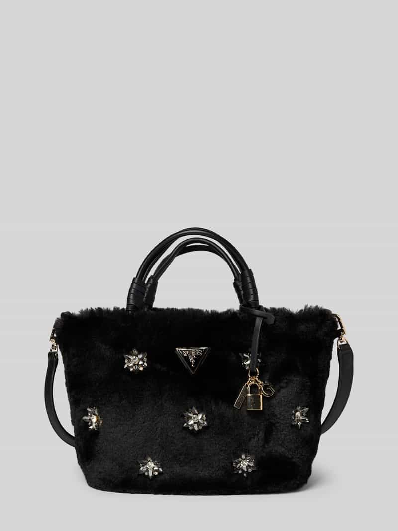 Guess Handtas van imitatiebont met siersteentjes, model 'SHAIDA'