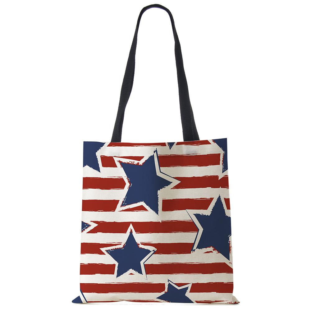 KaiTingu USA Independence Day Print Tote schoudertas voor vrouwen Winkelen Herbruikbare tassen Grote reisschool strandtassen
