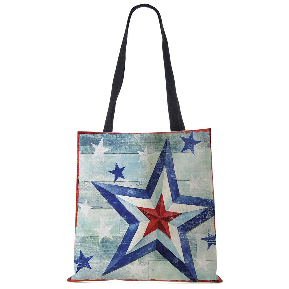 KaiTingu USA Independence Day Print Tote schoudertas voor vrouwen Winkelen Herbruikbare tassen Grote reisschool strandtassen