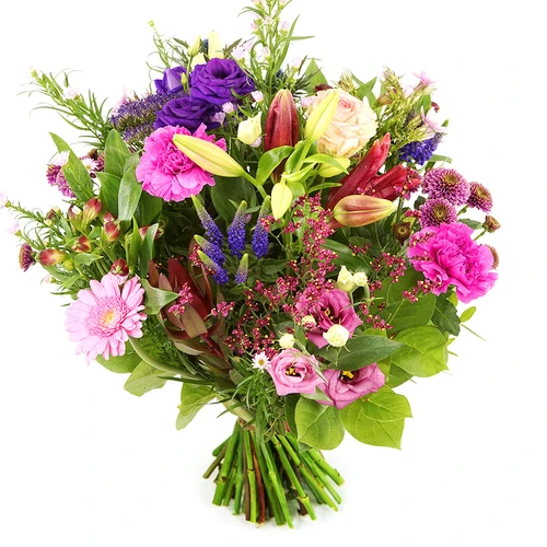 Boeketcadeau Veldgeplukte bloemen roze en paars