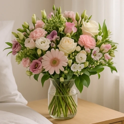 Boeketcadeau Witte en roze bloemen