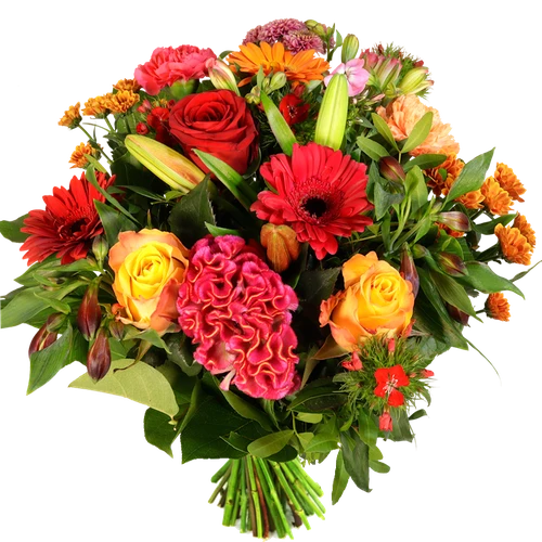 Boeketcadeau Surprise boeket roze - rood - oranje