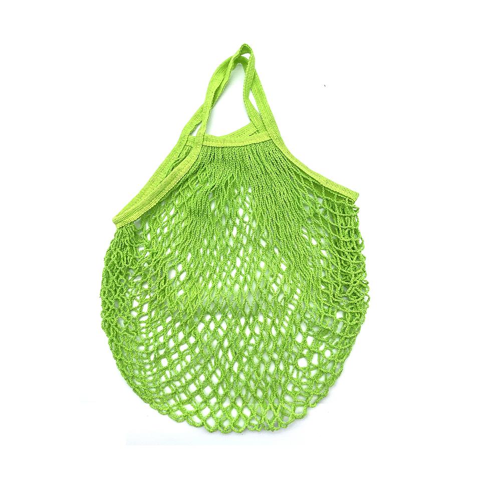 NATAWA Draagbare Herbruikbare Boodschappentassen voor Fruit Groente Tas Katoen Mesh String Organizer Handtas Korte Handvat Net Boodschappentassen Tote Fruit green