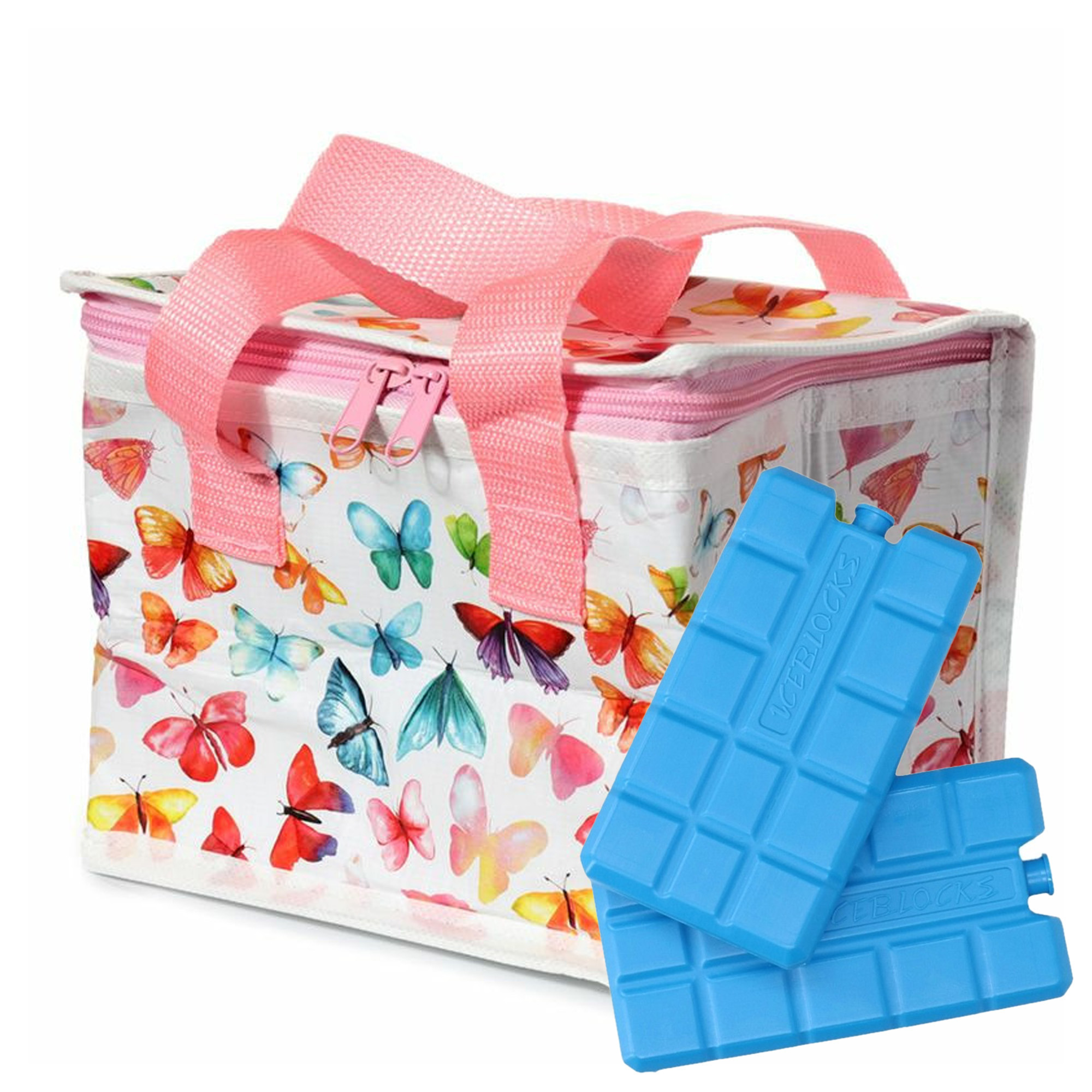Puckator Kleine lunch koeltas met 2x koelelement - Vlinder print - 4,4 liter -
