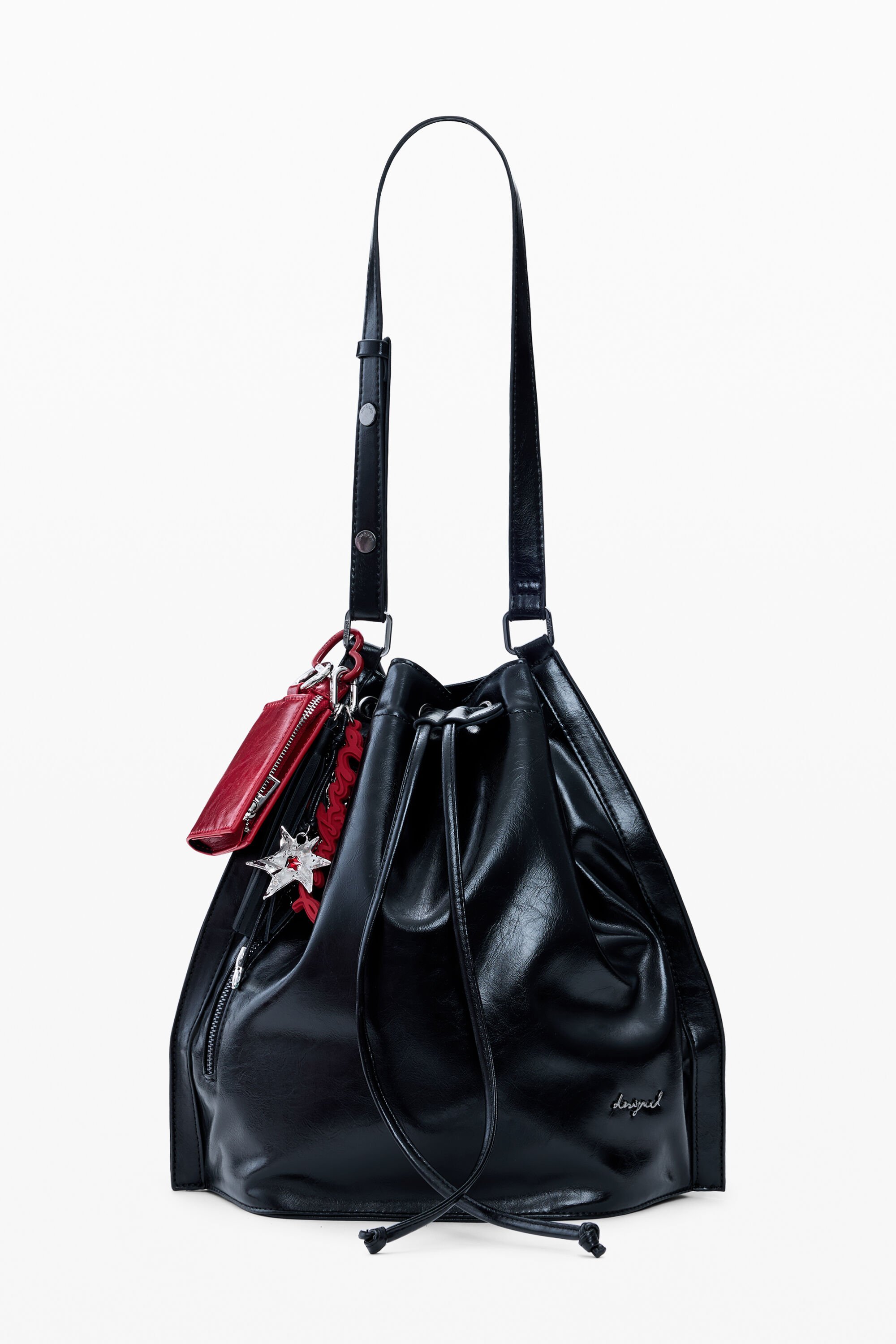 Desigual Glanzende middelgrote rugzak - BLACK