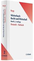 Osman Nazim Kiygi Wörterbuch Recht und Wirtschaft Band 2: Deutsch - Türkisch