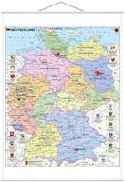 Heinrich Stiefel Deutschland politisch mit Wappen 1 : 700.000. Wandkarte mit Metallbeleistung