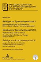 Hans Krech Beiträge zur Sprechwissenschaft I–III
