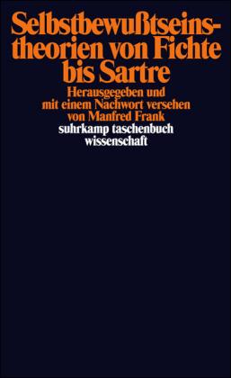 Manfred Frank Selbstbewußtseinstheorien von Fichte bis Sartre