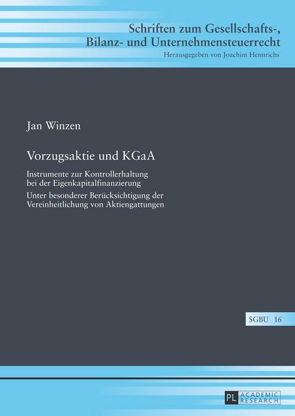 Jan Winzen Vorzugsaktie und KGaA