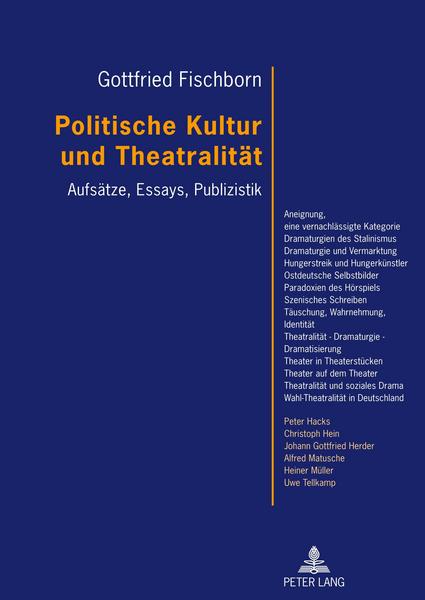 Gottfried Fischborn Politische Kultur und Theatralität