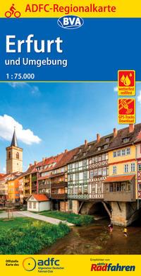 BVA BikeMedia ADFC-Regionalkarte Erfurt und Umgebung, 1:75.000