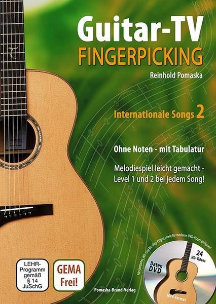 Reinhold Pomaska Guitar-TV: Fingerpicking - Internationale Songs 2 (mit DVD)