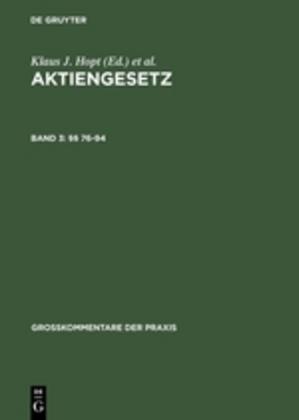 De Gruyter Aktiengesetz / §§ 76-94
