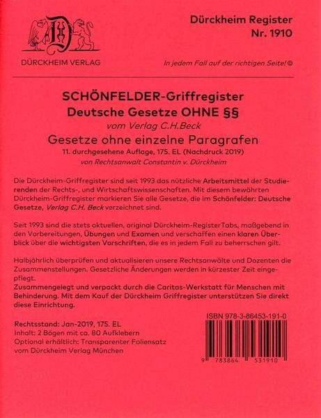 Constantin Dürckheim DürckheimRegister SCHÖNFELDER OHNE §§ (2019)