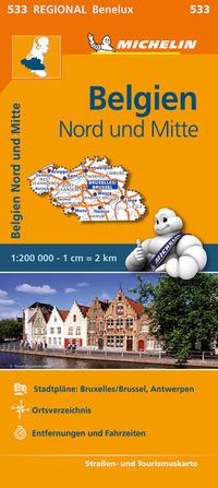 Michelin Editions des Voyages Michelin Belgien Nord und Mitte. 1:200.000