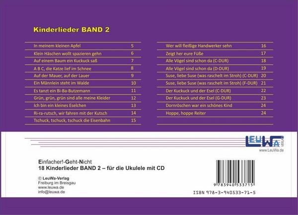 Anton Oberlin, Martin Leuchtner, Bruno Waizmann Einfacher!-Geht-Nicht: 18 Kinderlieder BAND 2 – für die Ukulele mit CD