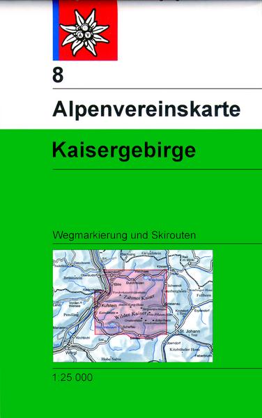 Deutscher Alpenverein DAV Alpenvereinskarte 08 Kaisergebirge 1 : 25 000 mit Wegmarkierungen und Skirouten