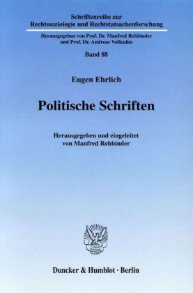 Eugen Ehrlich Politische Schriften.