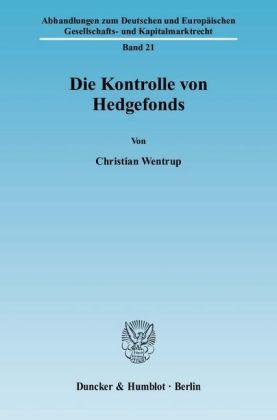 Christian Wentrup Die Kontrolle von Hedgefonds.