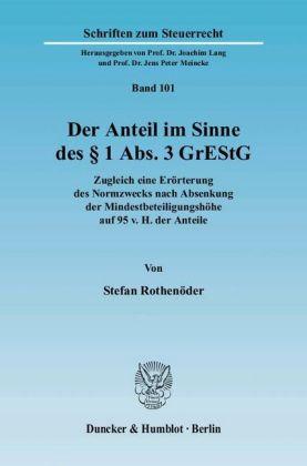Stefan Rothenöder Der Anteil im Sinne des § 1 Abs. 3 GrEStG.