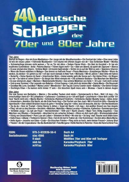 Bosworth Edition - Hal Leonard Europe GmbH 140 Deutsche Schlager der 70er und 80er jahre