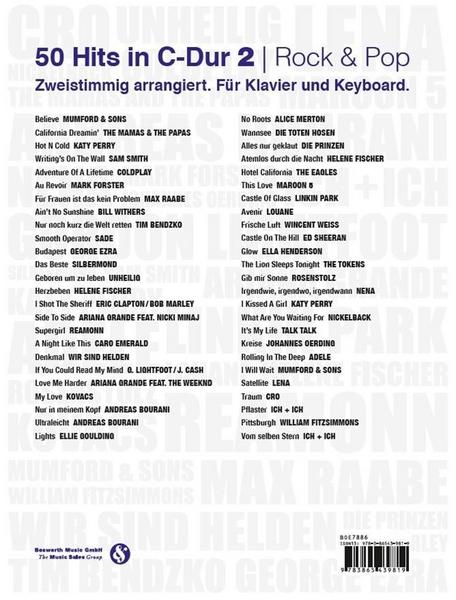 Bosworth Edition - Hal Leonard Europe GmbH 50 Hits in C-Dur: Rock & Pop Band 2