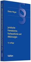 Jürgen Simon, Dieter Meyer Juristische Fremdwörter, Fachausdrücke und Abkürzungen