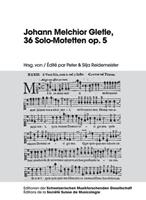 Peter Lang AG, Internationaler Verlag der Wissenschaften Johann Melchior Gletle, 36 Solo-Motetten op. 5