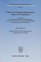 Duncker & Humblot 35 Jahre Verwaltungsverfahrensgesetz – Bilanz und Perspektiven.