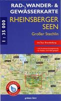 Grünes herz Rheinsberger Seen, Großer Stechlin 1 : 35 000 Rad -, Wander- und Gewässerkarte