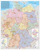 Heinrich Stiefel Orga-Karte Deutschland 1 : 750 000. Wandkarte Großformat ohne Metallstäbe