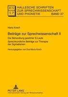 Eva-Maria Krech Beiträge zur Sprechwissenschaft I–III / Beiträge zur Sprechwissenschaft II