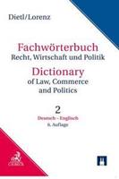 Clara Erika Dietl, Egon Lorenz Fachwörterbuch Recht, Wirtschaft und Politik Band 2: Deutsch - Englisch