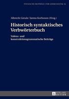 Peter Lang GmbH, Internationaler Verlag der Wissenschaften Historisch syntaktisches Verbwörterbuch