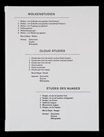 Marcel Beyer Wolkenstudien / Cloud Studies / Etudes des nuages