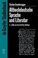 Stefan Sonderegger Althochdeutsche Sprache und Literatur