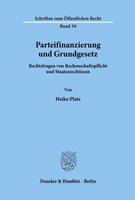 Heiko Plate Parteifinanzierung und Grundgesetz.