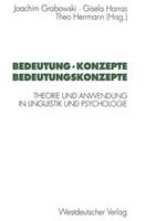 VS Verlag für Sozialwissenschaften Bedeutung · Konzepte Bedeutungskonzepte