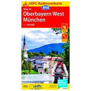 BVA BikeMedia ADFC-Radtourenkarte 26 Oberbayern West / München 1:150.000, reiß- und wetterfest, GPS-Tracks Download