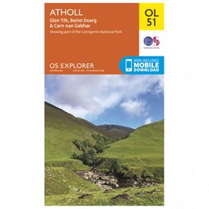 Ordnance Survey Atholl / Glen Tilt / Beinn Dearg Outdoor - Wandelkaart Ausgabe 2015