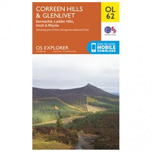 Ordnance Survey Correen Hills / Glenlivet / Bennachie Outdoor - Wandelkaart Ausgabe 2015