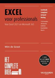 Wim de Groot Excel voor professionals, 5e editie -   (ISBN: 9789463563017)