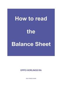 Eppo Horlings How to read the Balance Sheet -   (ISBN: 9789082109498)