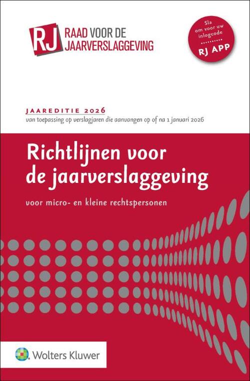Wolters Kluwer Nederland B.V. Richtlijnen voor de jaarverslaggeving voor micro- en kleine rechtspersonen 2026 -   (ISBN: 9789013179187)