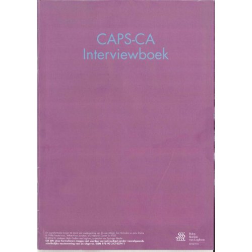 Springer Media B.V. Clinician-Administered Ptst Scale For Children And Adolescents (Caps-Ca) Interviewboek - Ramon Lindauer