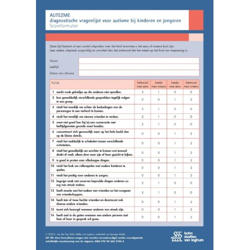 Bsl Media & Learning Autezme Scoreformulieren - Evi van der Zee